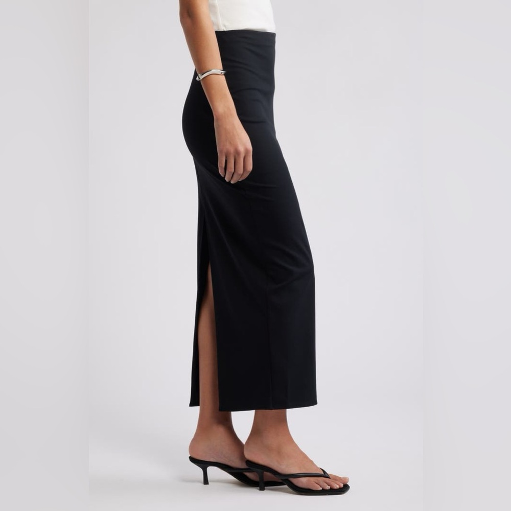 Open Edit‎ Smooth Edit Maxi Skirt Size Small Black New With Tags - Picture 4 of 8